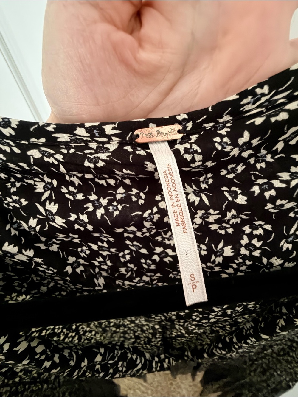 Free People Black and White Ditsy Floral Mini Dress - Picture 4 of 4